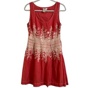 Sophie Max‎ Coral Sleeveless Dress with White Floral Design